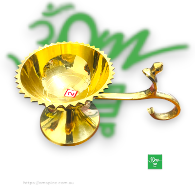 Brass Dhupauro With Attractive Handle - Buy Online Australia | Om Spice & Grocery
