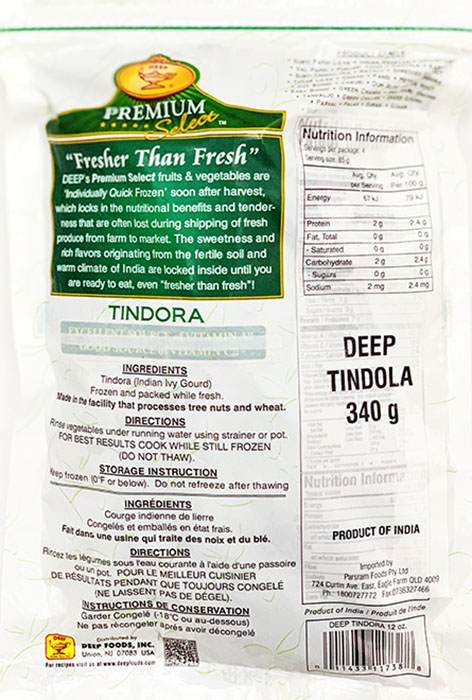 Frozen Tindora - Buy Online Australia | Om Spice & Grocery