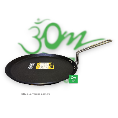 Futura Non Stick Flat Black Tava Gas + Induction 30cm Diameter - Buy Online Australia | Om Spice & Grocery