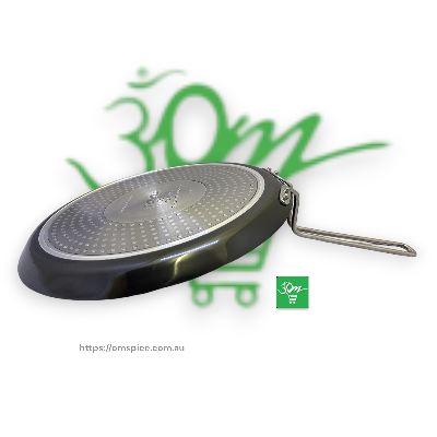Futura Non Stick Flat Black Tava Gas + Induction 30cm Diameter - Buy Online Australia | Om Spice & Grocery