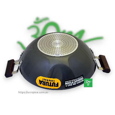 Hawkins Futura Black Deep Fry Pan Gas Induction 3.75L 30cm Diameter Steel Lid - Buy Online Australia | Om Spice & Grocery
