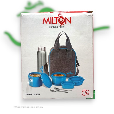 Milton Softline Tiffin Box Set with Insulated Bag, Stainless Steel Bottle & Leakproof Containers - Buy Online Australia | Om Spice & Grocery