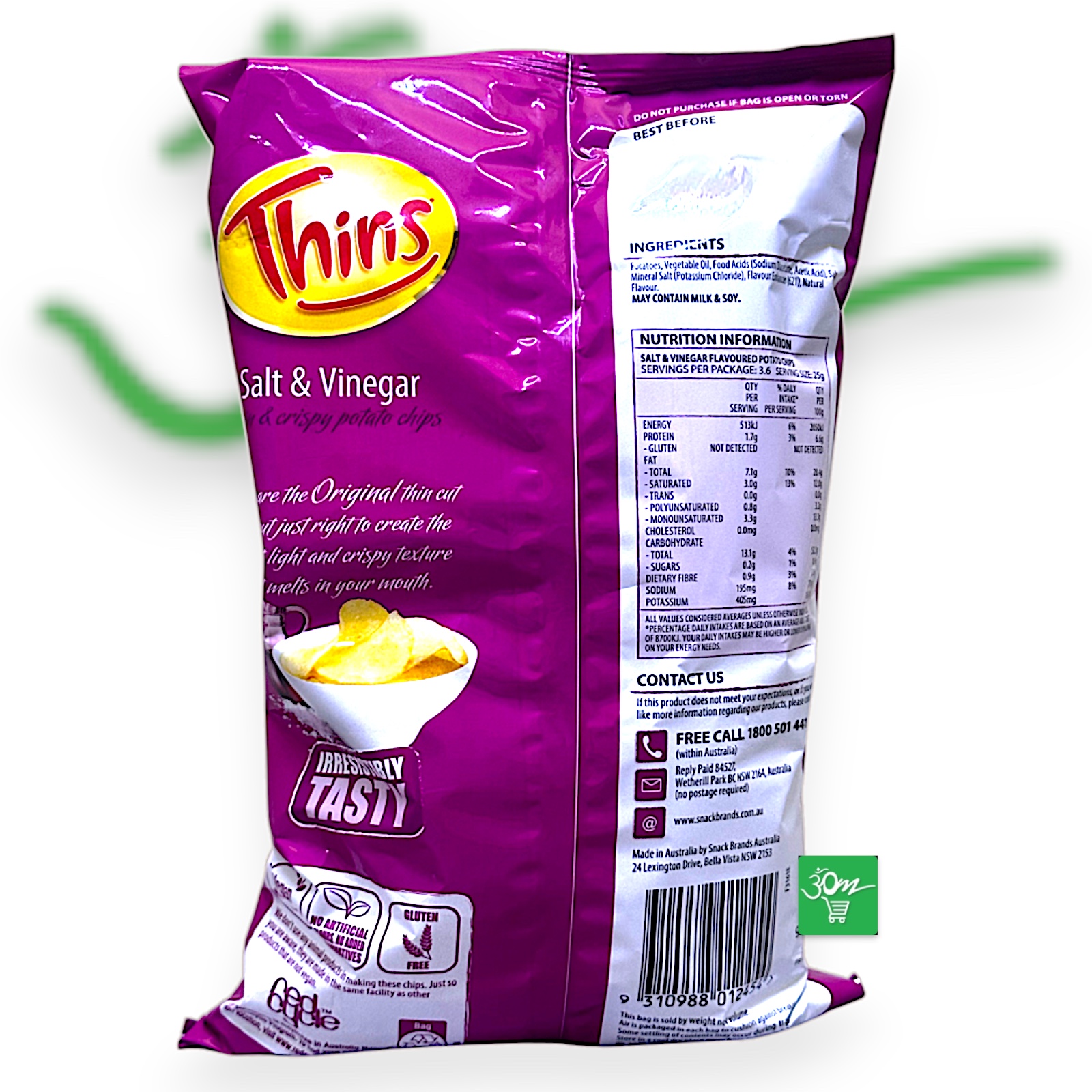 Thins Salt & Vinegar Potato Chips - Buy Online Australia | Om Spice & Grocery