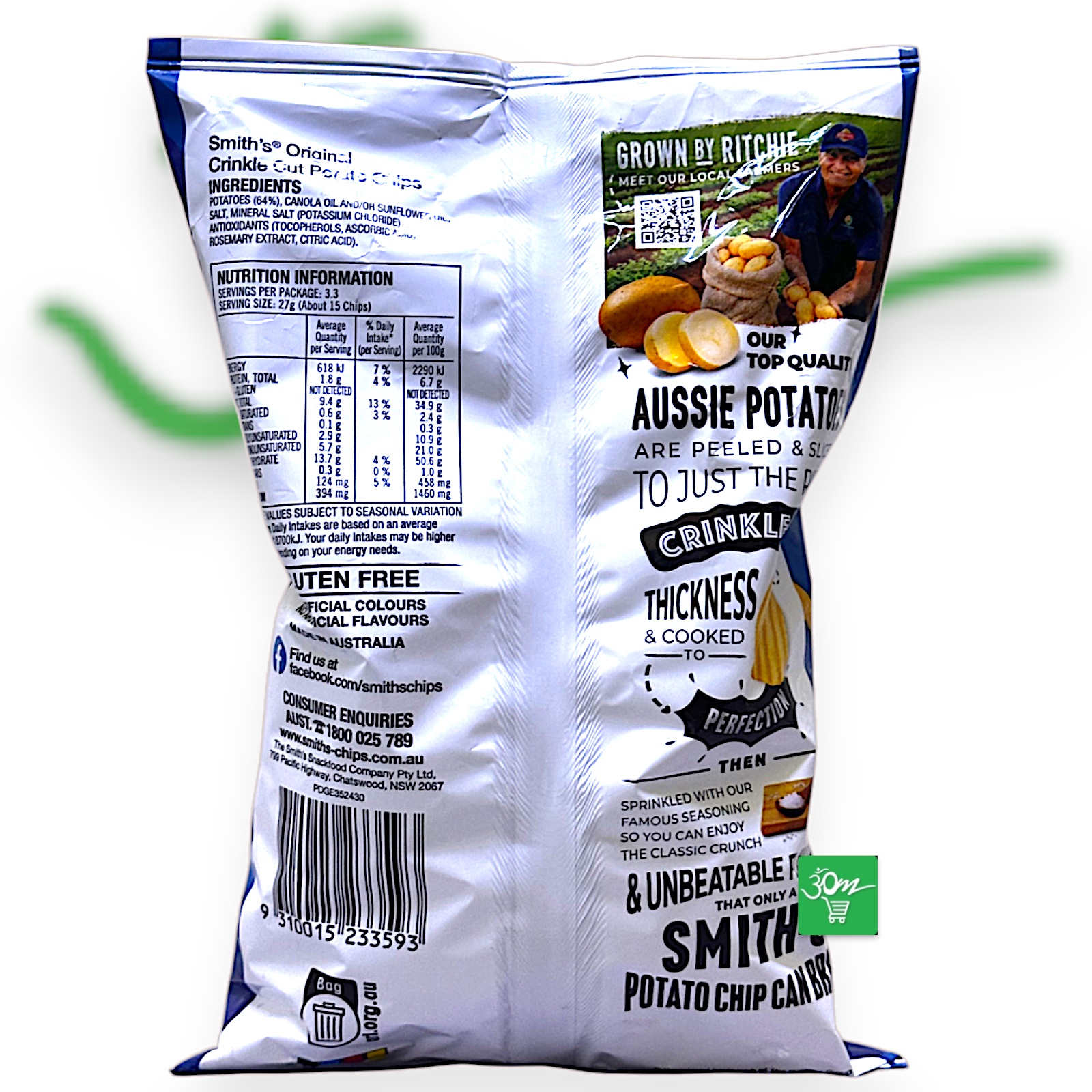 Smith’s Original Potato Chips – Classic Crinkle-Cut Snack - Buy Online Australia | Om Spice & Grocery