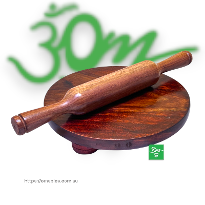 Wooden Roti Chakla Belan 25cm Roll 36cm - Buy Online Australia | Om Spice & Grocery